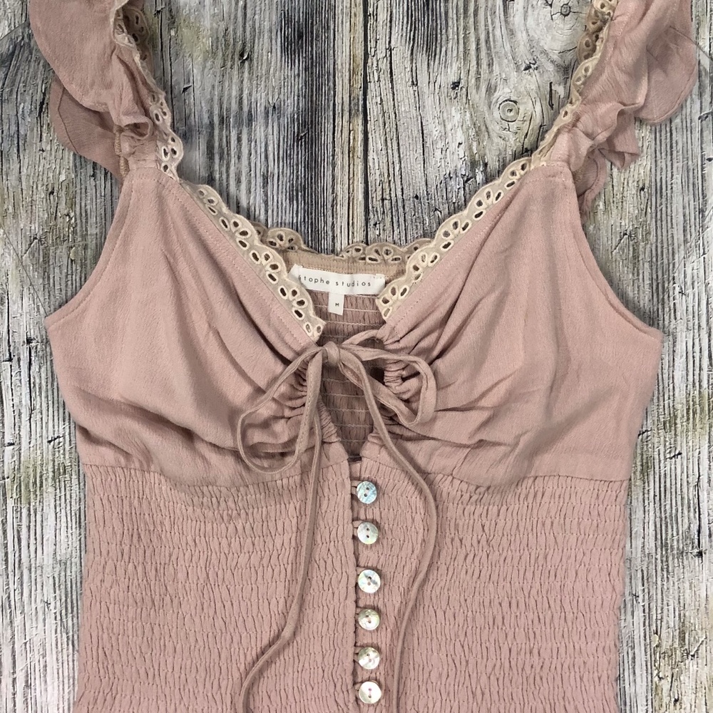 Etophe Studio Dusty Pink Smocked Tank